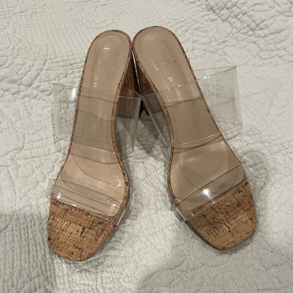 Clear Cork Heel Women's Shoes
